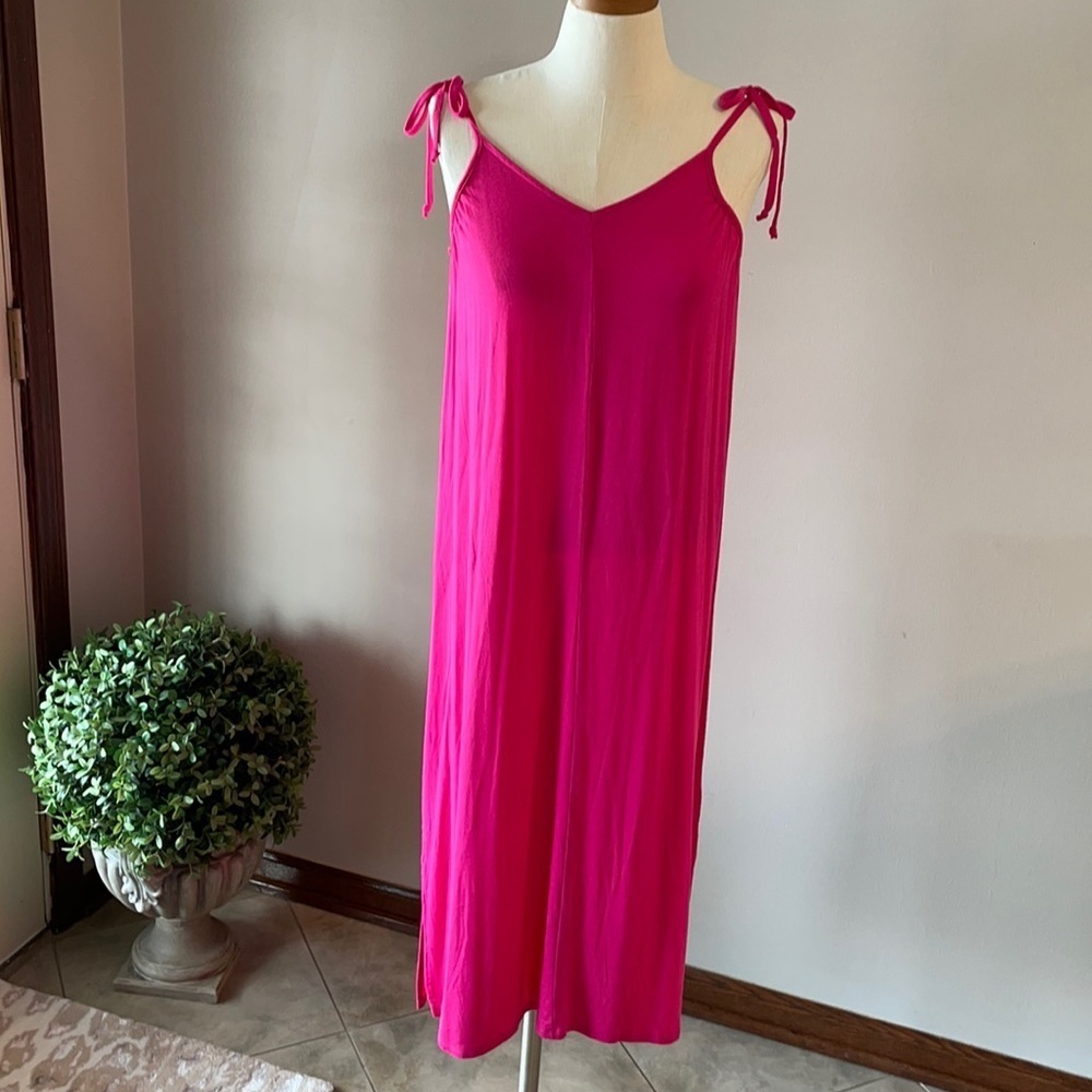 NWOT BOBEAU jersey summer dress / cover up / lounging dress. Size S. V Neckline